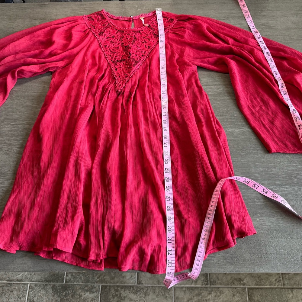 Free People Maroon Sunshine Of Love Mini Dress M - Picture 16 of 16